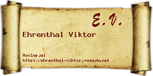 Ehrenthal Viktor névjegykártya